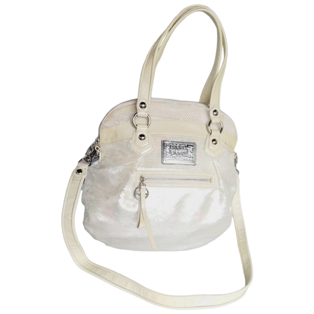 Coach Poppy Spotlight Sequins Bag Opal Pearl White Purse Ltd Edition vintage. - Picture 7 of 13